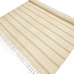 Tapis en coton - Helle (blanc cassé/gris)