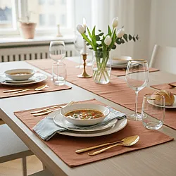 Chemins de table - Niva (marron clair)