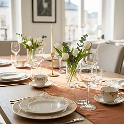 Chemins de table - Niva (marron clair)