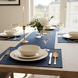 Chemins de table - Niva (bleu foncé)