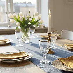 Chemins de table - Niva (bleu foncé)