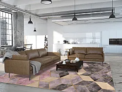 Tapis Wilton - Brendola (rose/gris/doré)