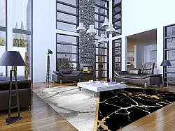 Tapis Wilton - Cassa (gris/noir/doré)