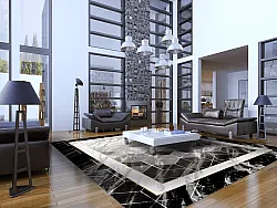 Tapis Wilton - Castello (noir/blanc)