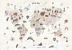 Tapis pour enfants - Kids World Map (beige)