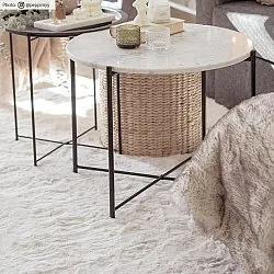 Tapis à poils longs - Cloud Super Soft (blanc cassé)