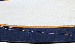 Tapis rond - Cerasia (bleu/blanc/or)