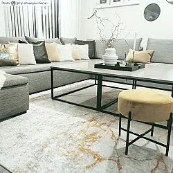 Tapis Wilton - Cesina (pierre/blanc/doré)