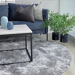 Tapis rond - Shaggy Luxe (argent)