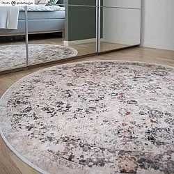Tapis rond - Toujane (gris)