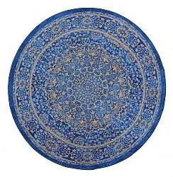Tapis rond - Vinadio (bleu/doré)