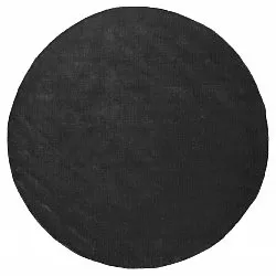 Tapis rond - PET recyclé avec aspect viscose (noir)