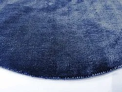 Tapis rond - PET recyclé avec aspect viscose (bleu marine)