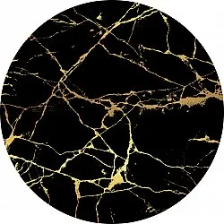 Tapis rond - Vieste (noir/doré)