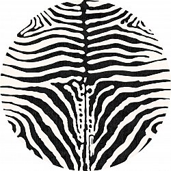 Tapis rond - Zebra (noir/blanc)