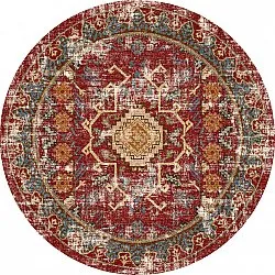 Tapis rond - Idri (rouge/multicolore)