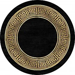 Tapis rond - Tilos (noir/doré)