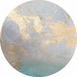 Tapis rond - Lesley (bleu/gris/turquoise)