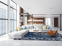 Tapis Wilton - Taknis (bleu)