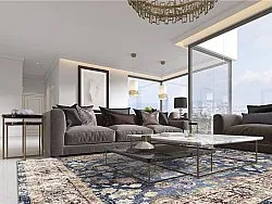 Tapis Wilton - Bouhjar (bleu foncé/multicolore)