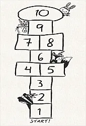 Tapis enfant - Hopscotch Animals (blanc)