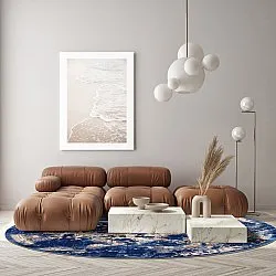 Tapis rond - Temima (bleu)