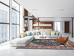 Tapis Wilton - Vakifli (bleu/multicolore)