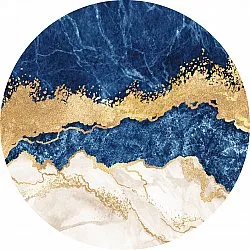 Tapis rond - Padova (bleu/blanc/doré)
