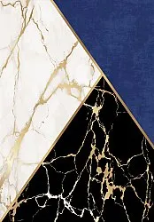 Tapis Wilton - Canelli (noir/blanc/bleu)