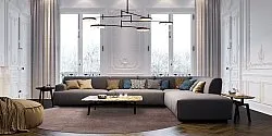 Tapis rond - Artena (gris/marron)