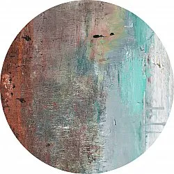 Tapis rond - Andali (gris/rouge/multicolore)