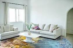 Tapis rond - Manlieu (bleu/multicolore/doré)
