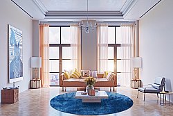 Tapis rond - Cargese (bleu)