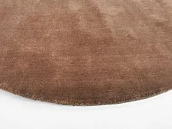 Tapis rond - PET recyclé avec aspect viscose (marron)