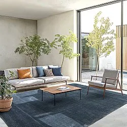 PET recyclé avec aspect viscose (bleu)
