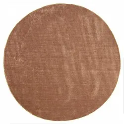 Tapis rond - PET recyclé avec aspect viscose (marron)