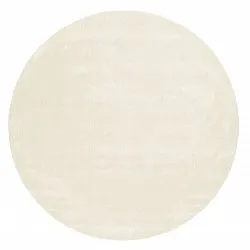 Tapis rond - PET recyclé avec aspect viscose (blanc cassé)