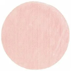 Tapis rond - PET recyclé avec aspect viscose (rose)