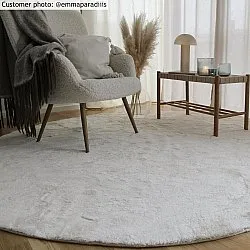 Tapis ronds - Aranga Super Soft Fur (blanc)