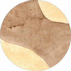 Tapis rond - Nisa (brun/beige)