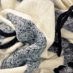 Plaids - Plaid en mélange de laine - Beatriz Stripe (noir/blanc)