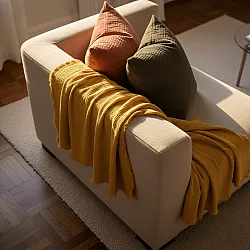 Plaids - Plaid en mousseline - Dorena (jaune moutarde)