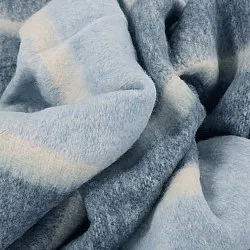 Plaid en mélange de laine - Charlotte (bleu)