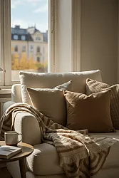 Plaids - Plaid en mélange de laine - Melody (marron/beige)