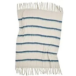 Plaid en mélange de laine - Miranda (bleu)