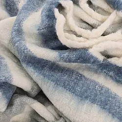 Plaid en mélange de laine - Monica (bleu)