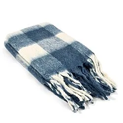 Plaid en mélange de laine - Phoebe (bleu)