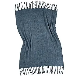 Plaid en mélange de laine - Samantha (bleu)
