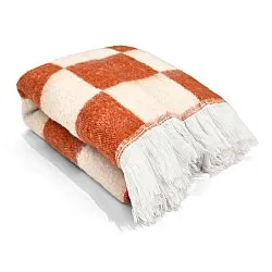 Plaids - Plaid en mélange de laine - Audrey Check (rose/blanc cassé)