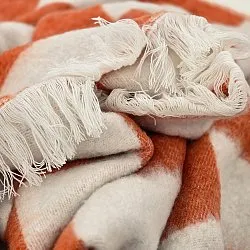 Plaids - Plaid en mélange de laine - Audrey Check (rose/blanc cassé)